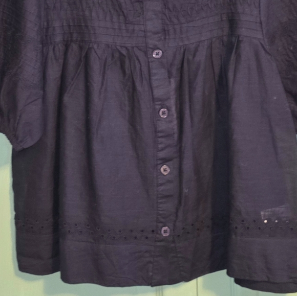 Calypso St Barth NWT Dark Blue Cotton Top (Size M) Cute - Picture 7 of 8